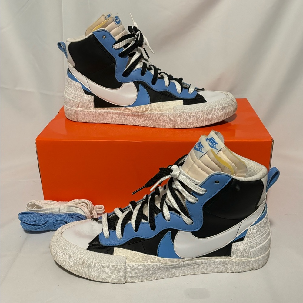 Nike x Sacai Blazer Mid 'Black Blue' BV0072-001 Men's Size 14